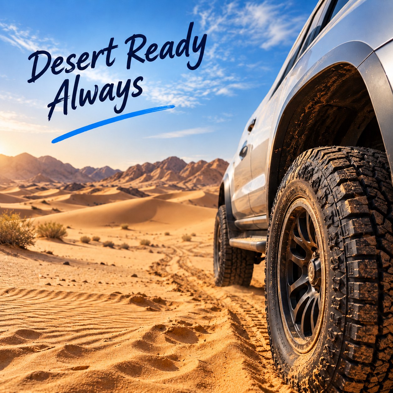 Desert Ready Always - 4x4 Tyre on UAE Sand Dunes